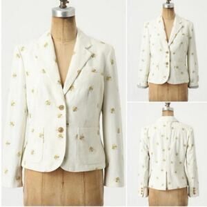 Anthropologie x Daughters Of The Liberation Corduroy Tailored Bee Short Blazer 6